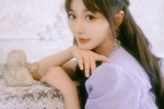 Kong Xueer sweet and dreamy photo in purple dress