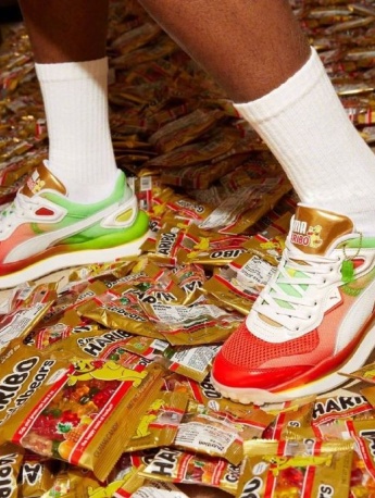 Puma candy shoes displayed from multiple angles