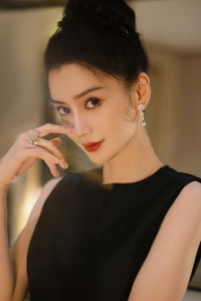 angelababy elegant little black dress photo