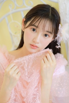 Charming and sexy bed photo of beauty in pink lace skirt