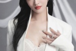 Angela Zhang's elegant and sexy photos in gauze white suit