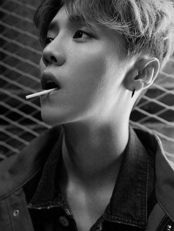 Lu Han black and white texture photo blockbuster HD mobile wallpaper