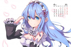 2021年4月動漫美少女電腦日曆壁紙