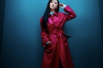 Jing Tian cool and sexy photo in red windbreaker