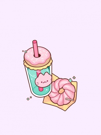 少女系卡通配图可爱手机壁纸