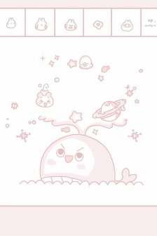 可愛粉色係手繪手機壁紙