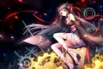 Anime beauty with long legs in black stockings pictures desktop wallpaper