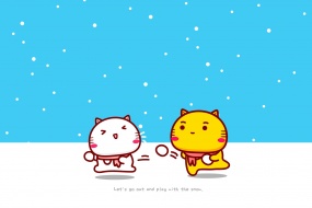 Hami cat winter cartoon picture desktop wallpaper