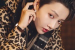 Liu Yuxin's cool and sexy photo with leopard print and big back hair
