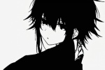 Cool black and white anime boy avatar