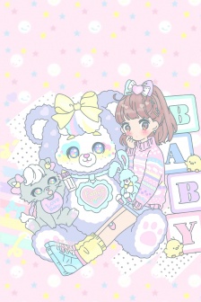 可愛少女粉手機壁紙圖片