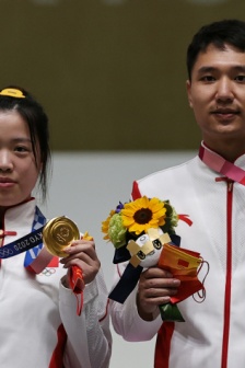 High-definition pictures of Yang Yang’s winning combination in the 10-meter air rifle Eastern Olympics competition