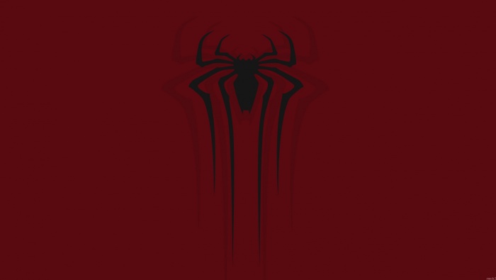 Spiderman red simple style logo wallpaper