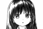 Two dimensional black and white anime girl cute avatar