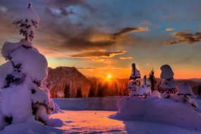 Beautiful winter snow scene pictures computer wallpapers second series