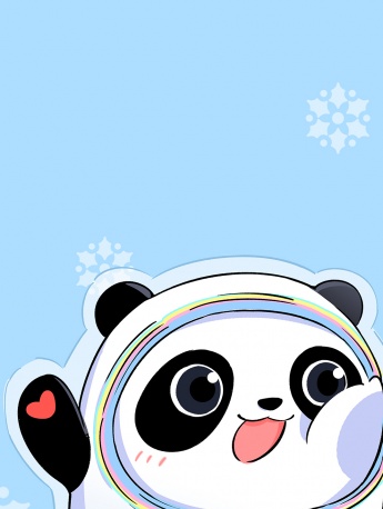 冰墩墩贴脸可爱手机壁纸