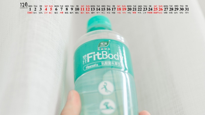 Simple and fresh calendar wallpaper for December 2021