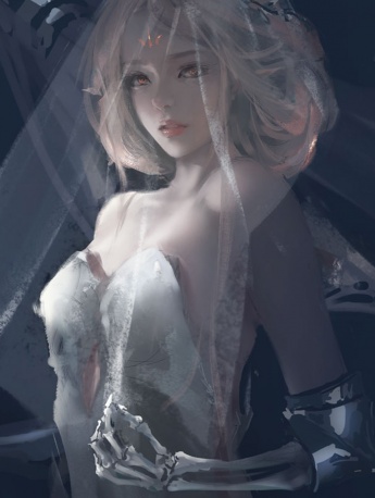 HD wlop ghost knife mobile wallpaper