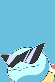 傑尼龜帥氣墨鏡手機壁紙