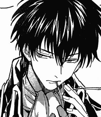 2022 black and white two-dimensional anime boy avatar