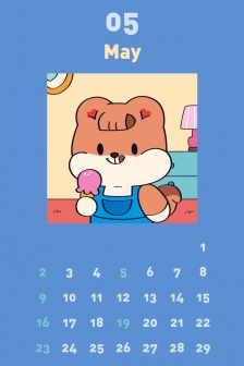 May calendar cartoon mobile wallpaper