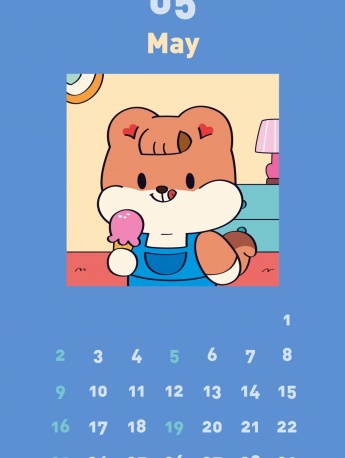 五月日历卡通手机壁纸