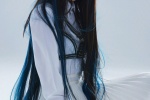 Angelababy peacock blue long hair sexy photo