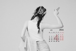 April 2021 Dilireba desktop calendar wallpaper