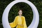 Rainie Yang sexy photo in beautiful yellow suit