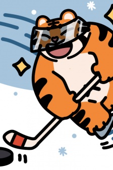 Creative pictures of cute tigers cheering for the Winter Olympics