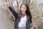 Beautiful pictures and photos of beauties in JK uniforms during the Sakura Festival