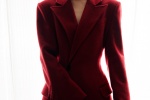 Charming photo of Li Sidani in burgundy coat