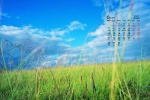 2021年6月藍天白雲草地桌麵日曆壁紙