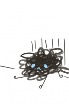 Black thread cute emoticon pack