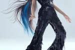 Angelababy peacock blue long hair sexy photo