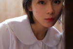 Cool short-haired beauty student uniform sexy photo