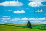 March 2022 blue sky and white clouds eye protection calendar wallpaper
