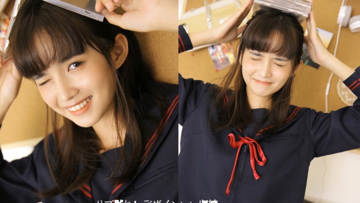 学院制服美女写真图片桌面壁纸