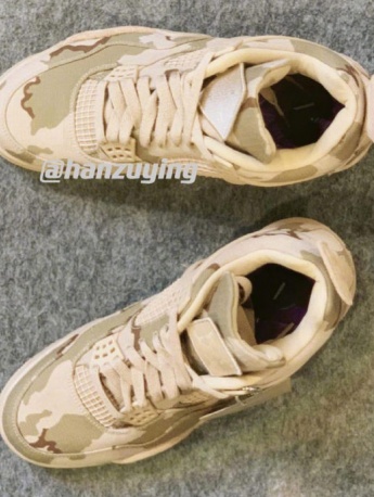 Air Jordan 4 camouflage model details display