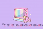 2011年11月少女粉可爱风格桌面日历壁纸