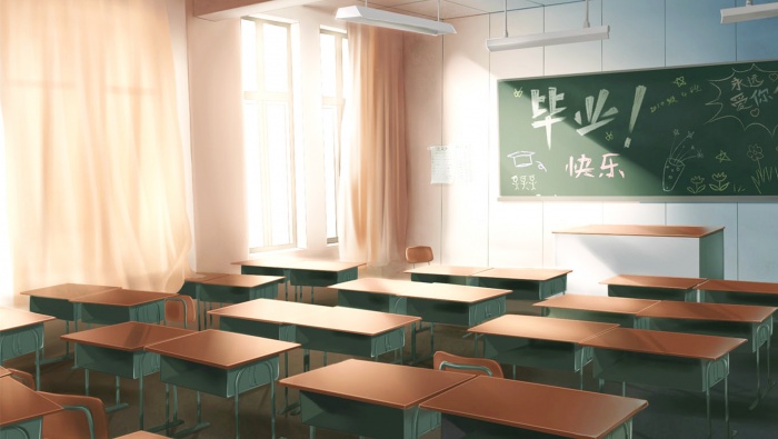 畢業季教室唯美意境圖片桌麵壁紙