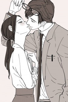 Warm and loving couple illustration mobile wallpaper