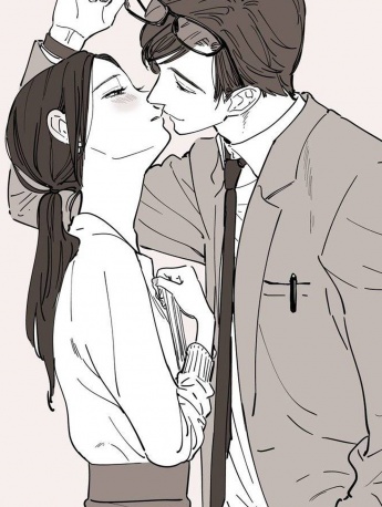 Warm and loving couple illustration mobile wallpaper