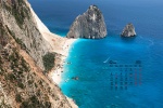 September 2021 island scenery desktop calendar wallpaper