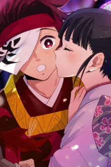 Demon Slayer: Kimetsu no Yaiba couple's sweet mobile wallpaper