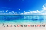 2021年9月夏日大海沙滩桌面日历壁纸