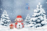 Cute snowman pictures desktop wallpaper during heavy snowfall