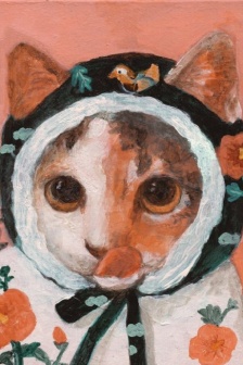 Cat grandma's cute gouache style avatar