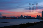 Beautiful night scenery desktop calendar wallpaper for July 2021