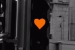 Romantic traffic lights are a beautiful love background picture